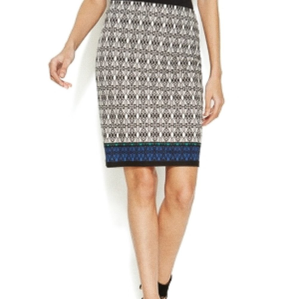 NEW Max Studio geo print pencil skirt XL